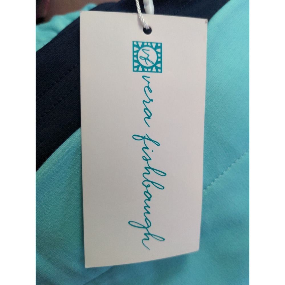 Vera Fishbaugh Sleeveless Teal Blue Dress Women's Large Casual A Line Pockets - Picture 6 of 7